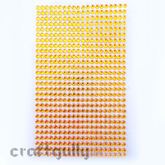 Rhinestone Stick-ons 4mm - Golden Yellow