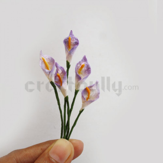 Paper Flowers - Calla Lilies - Lilac Shaded - 5 Stems