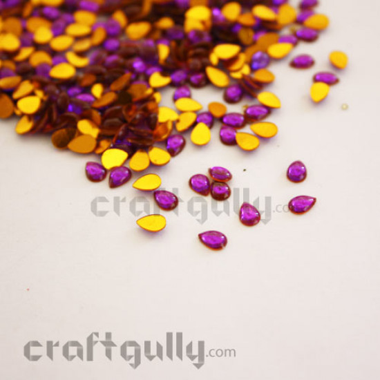 Kundan Stones 5mm Drop - Purple - 10gms Kundan Stones 5mm Drop - Purple - 10gms