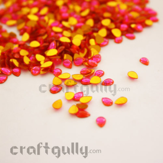 Kundan Stones 5mm Drop - Neon Pink - 10gms Kundan Stones 5mm Drop - Neon Pink - 10gms
