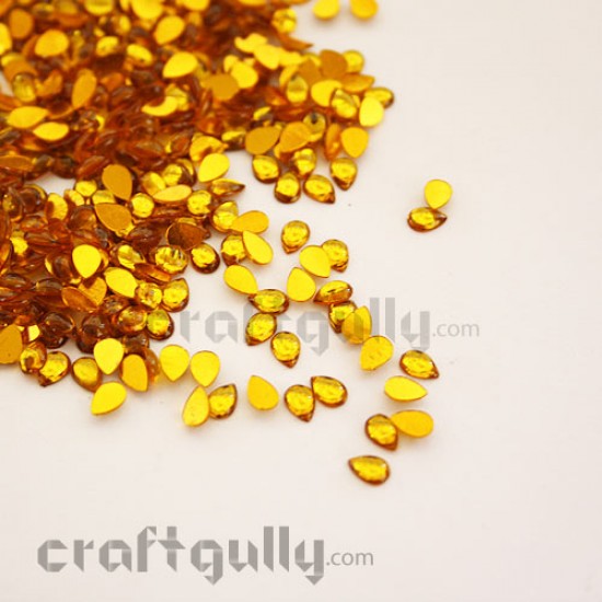 Kundan Stones 5mm Drop - Golden - 5gms