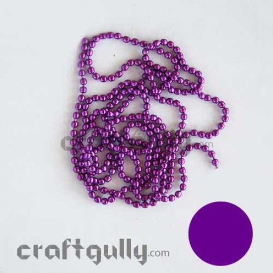 Ball Chains 1mm - Purple Color - 9 Feet