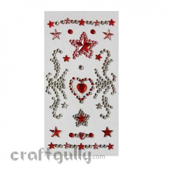 Jewelled Embellishment # 5 - Red Heart