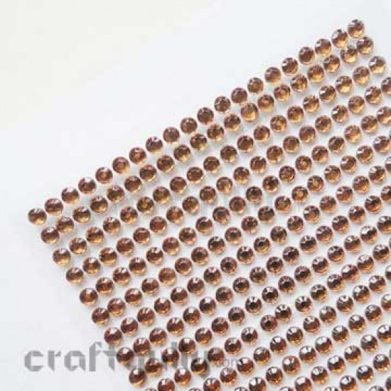 Rhinestone Stick-ons 4mm - Brown