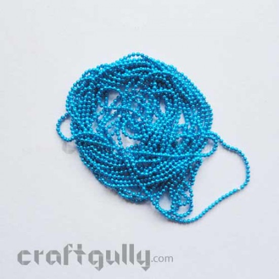 Ball Chains 1mm - Cerulean Blue - 9 Feet