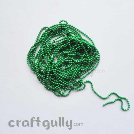 Ball Chains 1mm - Emerald Green - 9 Feet