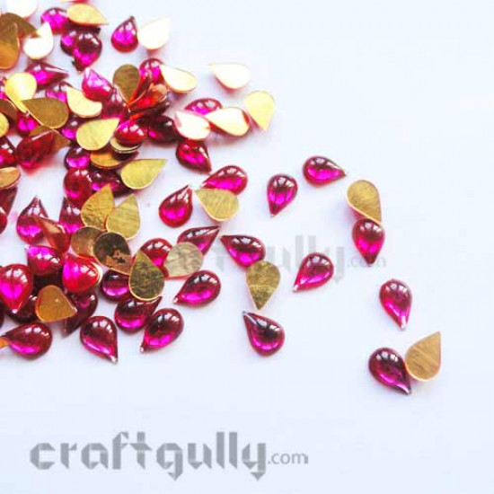 Kundan Stones 7mm Drop - Pink - 10gms Kundan Stones 7mm Drop - Pink - 10gms