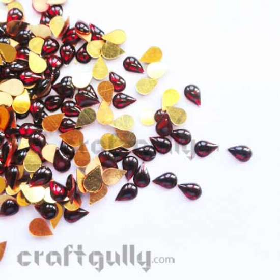 Kundan Stones 7mm Drop - Maroon - 10gms