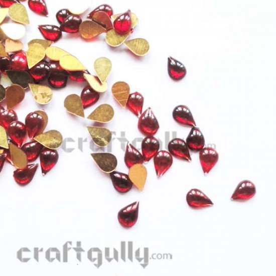 Kundan Stones 7mm Drop - Red - 10gms