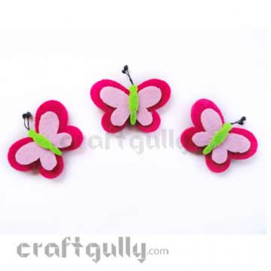Die-Cut Felt Butterflies 55mm Pack of 3