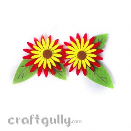 Die-Cut Felt Daisy 85mm Pack of 2