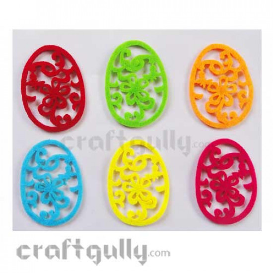 Die-Cut Felt Eggs 70mm Pack of 6
