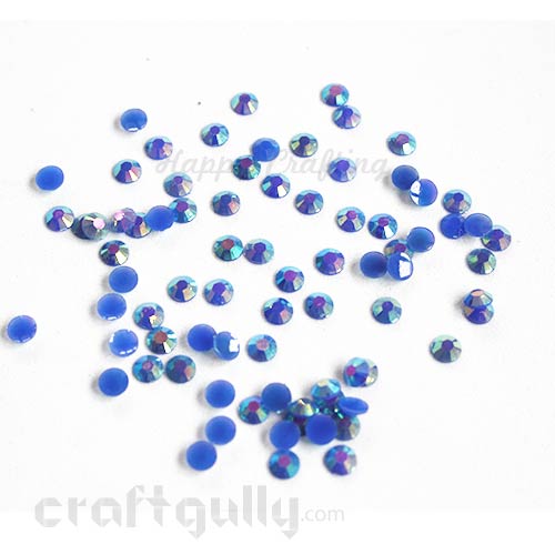 Rhinestones 5mm - Resin - Royal Blue With Lustre - Pack of 100