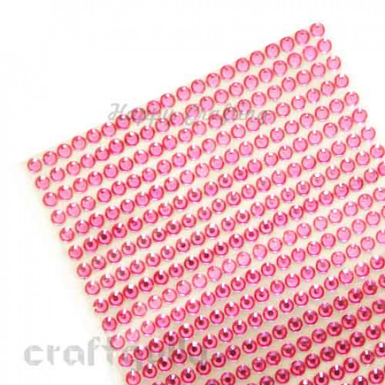 Rhinestone Stick-ons 6mm - Pink