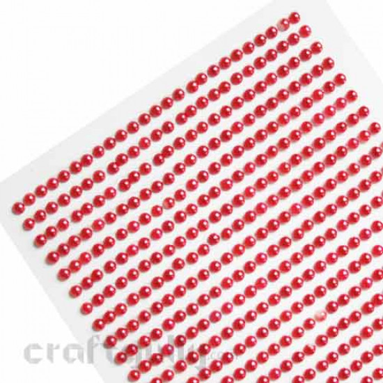 Pearl Stick-ons 3mm - Line - Red Pearl Stick-ons 3mm - Line - Red