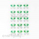 Stick-ons - Butterfly 25mm - White & Green - Pack of 15