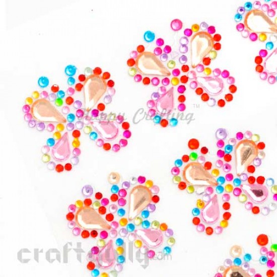 Stick-ons - Butterfly 25mm - Multi Color - Pack of 15