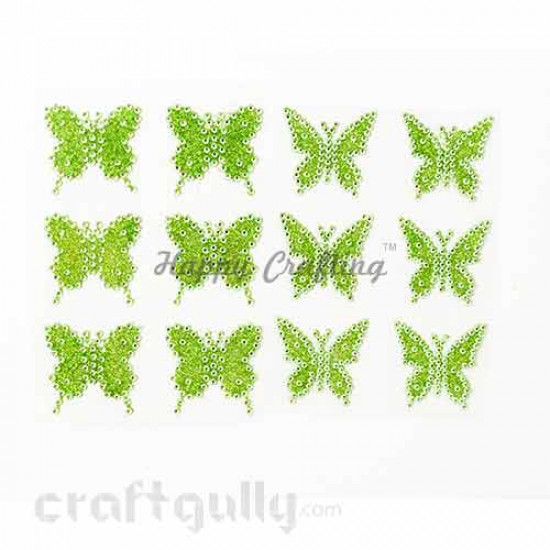 Stick-ons - Butterfly 40mm - Light Green - Pack of 12