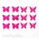 Stick-ons - Butterfly 40mm - Dark Pink - Pack of 12