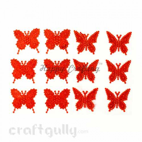 Stick-ons - Butterfly 40mm - Red - Pack of 12