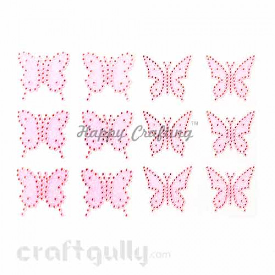 Stick-ons - Butterfly 40mm - Baby Pink - Pack of 12