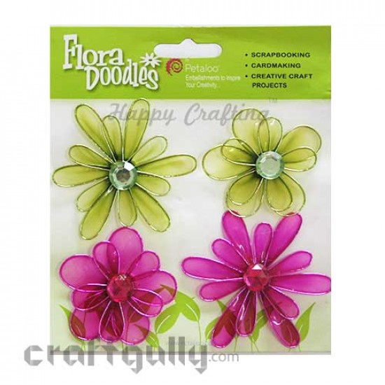Petaloo Flora Doodles Jewelled Candies - Green & Pink