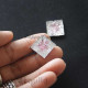 Flatback Acrylic 16mm - Textured With Pink Square - Pack of 2