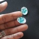 Flatback Acrylic 21mm - Textured With Teal Oval - Pack of 2