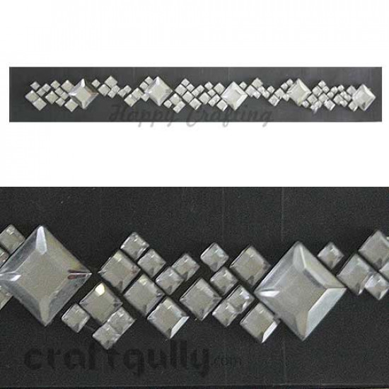 Rhinestone Stick-ons Border 240mm - Square