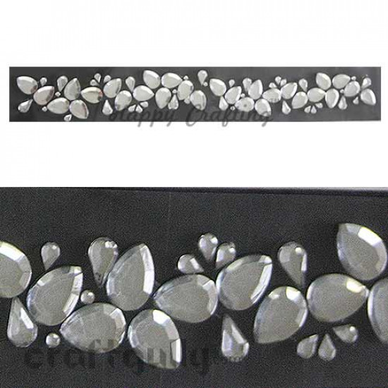 Rhinestone Stick-ons Border 240mm - Drop