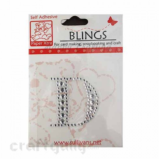 Rhinestone Stick-ons - Alphabets / Letters - D Rhinestone Stick-ons - Alphabets / Letters - D