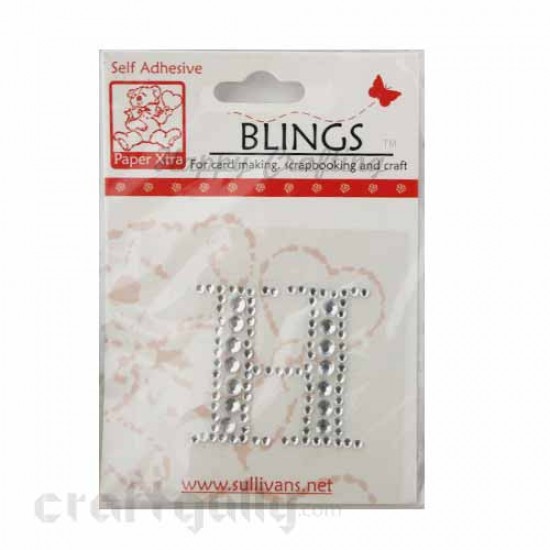 Rhinestone Stick-ons - Alphabets / Letters - H Rhinestone Stick-ons - Alphabets / Letters - H