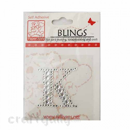 Rhinestone Stick-ons - Alphabets / Letters - K Rhinestone Stick-ons - Alphabets / Letters - K