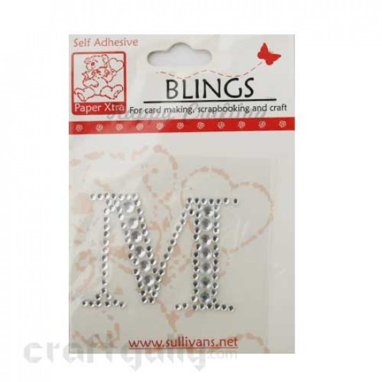 Rhinestone Stick-ons - Alphabets / Letters - M Rhinestone Stick-ons - Alphabets / Letters - M