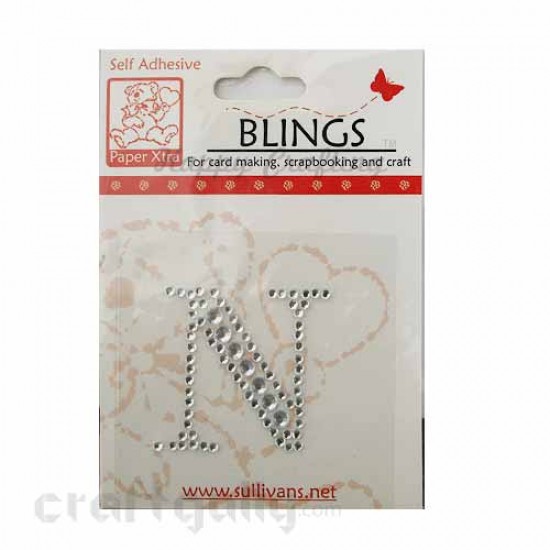 Rhinestone Stick-ons - Alphabets / Letters - N