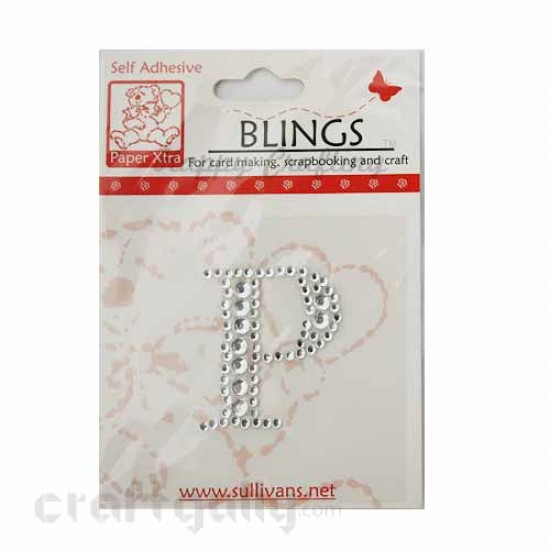 Rhinestone Stick-ons - Alphabets / Letters - P