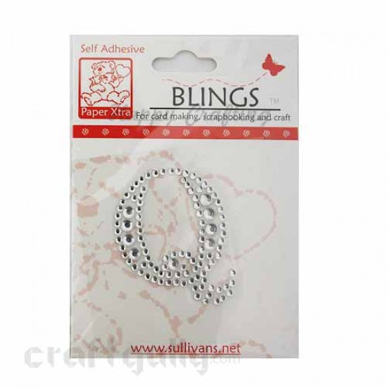 Rhinestone Stick-ons - Alphabets / Letters - Q Rhinestone Stick-ons - Alphabets / Letters - Q