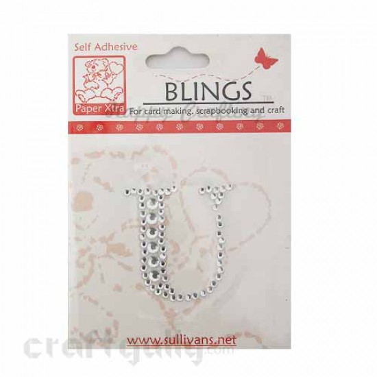 Rhinestone Stick-ons - Alphabets / Letters - U