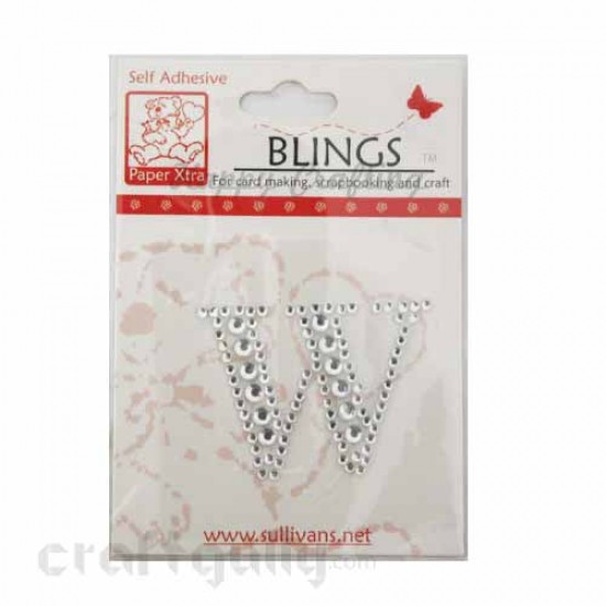 Rhinestone Stick-ons - Alphabets / Letters - W Rhinestone Stick-ons - Alphabets / Letters - W