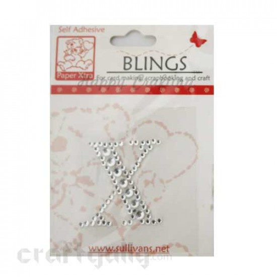 Rhinestone Stick-ons - Alphabets / Letters - X Rhinestone Stick-ons - Alphabets / Letters - X