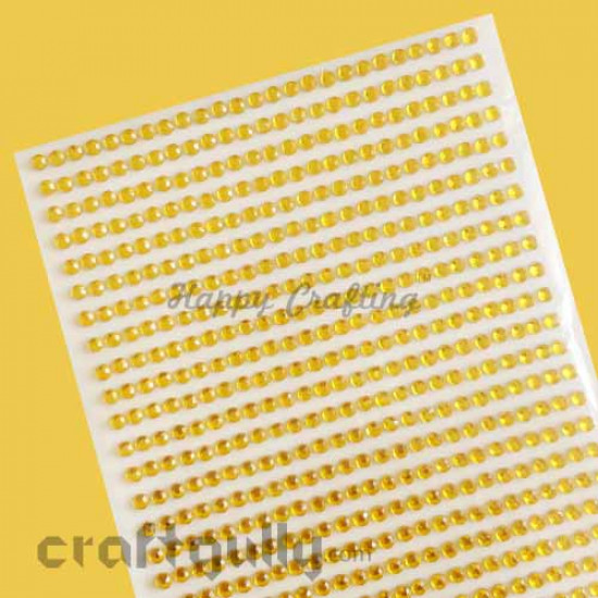 Rhinestone Stick-ons 3mm - Sunflower Yellow