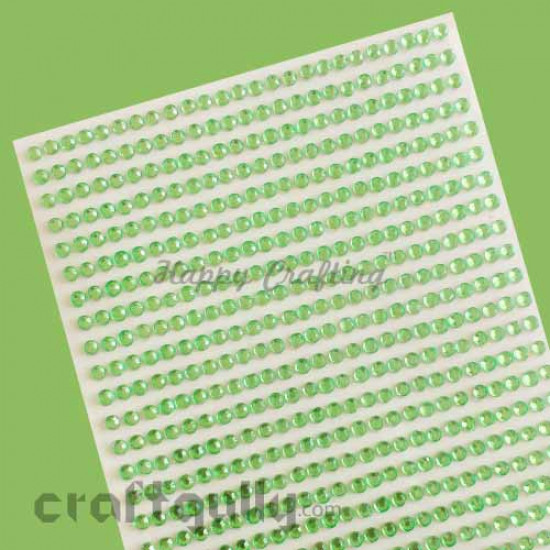 Rhinestone Stick-ons 4mm - Leaf Green