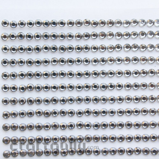 Rhinestone Stick-ons 7mm - Grey