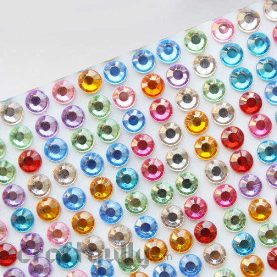 Rhinestone Stick-ons 6mm - Multi-Colour