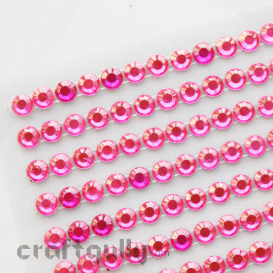 Rhinestone Stick-ons 6mm - Dark Pink