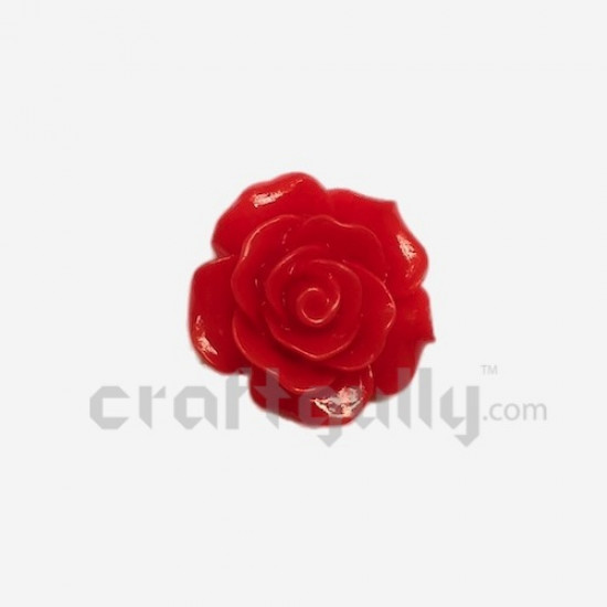Resin Rose 20mm - Red Resin Rose 20mm - Red