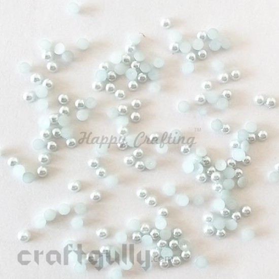 Flatback Pearls 4mm Round - Light Blue - 5gms