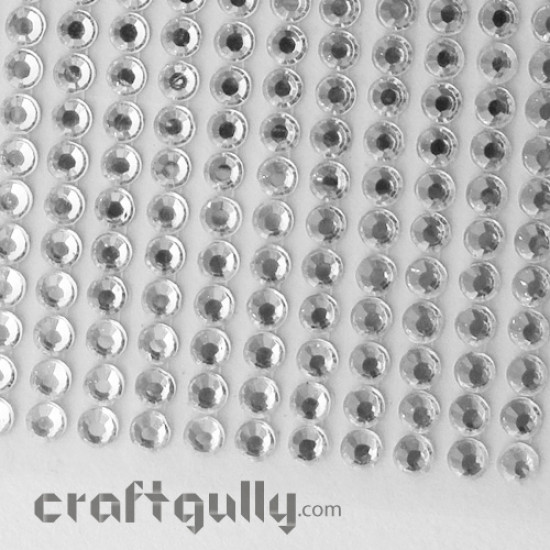 Rhinestone Stick-ons 3mm - Silver
