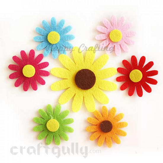 Die-Cut Felt Floral Bouquet #1 80mm - Pack of 7