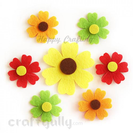 Die-Cut Felt Floral Bouquet #2 80mm - Pack of 7